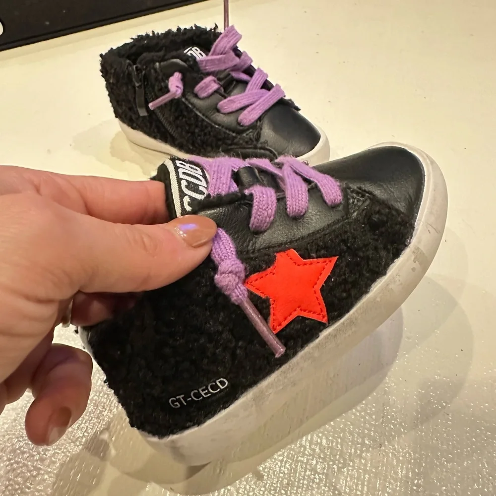 Fashion Kids Sneakers with Black Sherpa/Leather Accents